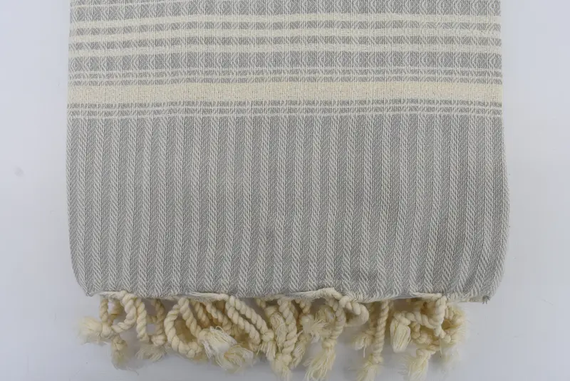 Beach Towel Gift, Summer Gift, Organic Beach Towel, Bridal Party Gifts, Monogram Beach Towel, 68x38 Linen Striped Towel, Embroidered Beach Towel - 6