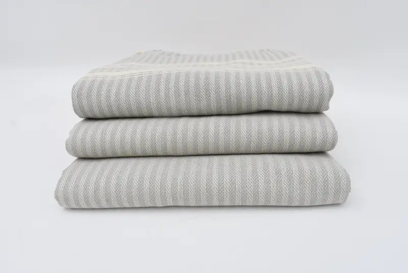 Beach Towel Gift, Summer Gift, Organic Beach Towel, Bridal Party Gifts, Monogram Beach Towel, 68x38 Linen Striped Towel, Embroidered Beach Towel - 4