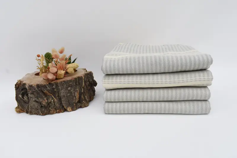 Beach Towel Gift, Summer Gift, Organic Beach Towel, Bridal Party Gifts, Monogram Beach Towel, 68x38 Linen Striped Towel, Embroidered Beach Towel - 3