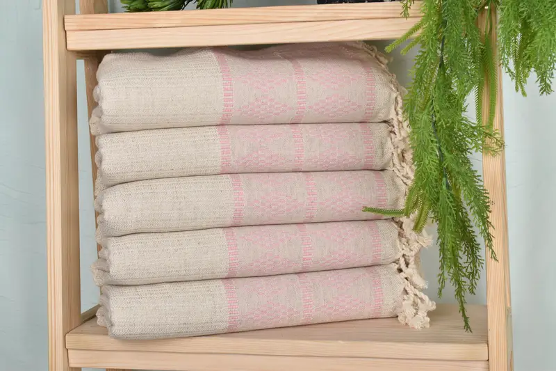 Best Friend Gift, Monogram Towels, Bachelor Bachelorette Party Favors, 70x36 Linen Kilim Design Towel, Personalized Bridesmaid Gift, Custom Gifts - 2