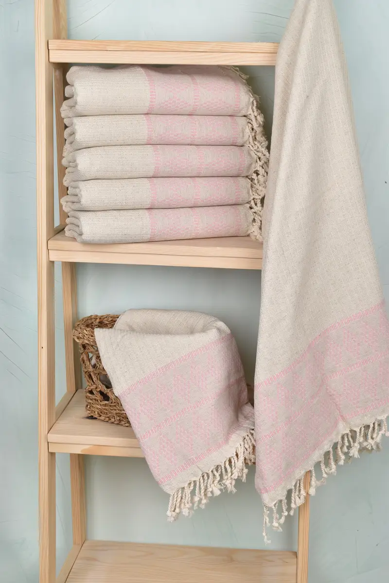Best Friend Gift, Monogram Towels, Bachelor Bachelorette Party Favors, 70x36 Linen Kilim Design Towel, Personalized Bridesmaid Gift, Custom Gifts - 3