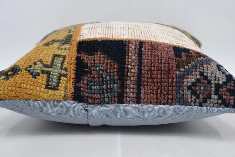 Bench Cushion, Bench Pillow Cover, Vintage Pillow, Vintage Kilim Throw Pillow, 16x16 Orange Pillow Case, Boho Pillow Sham Cover, Pillow Sham - 5