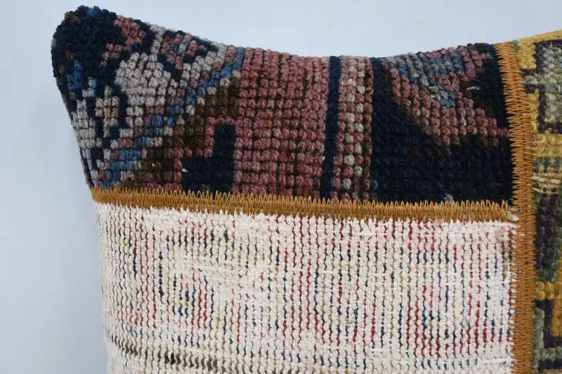 Bench Cushion, Bench Pillow Cover, Vintage Pillow, Vintage Kilim Throw Pillow, 16x16 Orange Pillow Case, Boho Pillow Sham Cover, Pillow Sham - 2