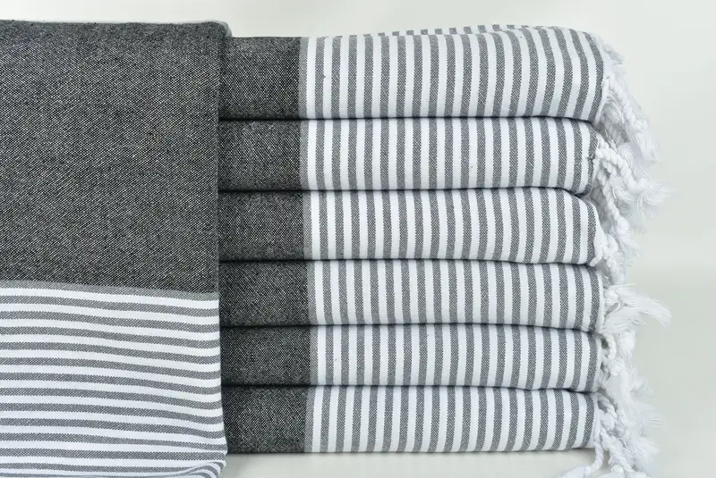 Organic Beach Towel, Beach towel, Organic Turkish towel, Best Friend Christmas Gift, Travel Towel, Personalized Towel, 70x40 Cotton Striped Towel - 1