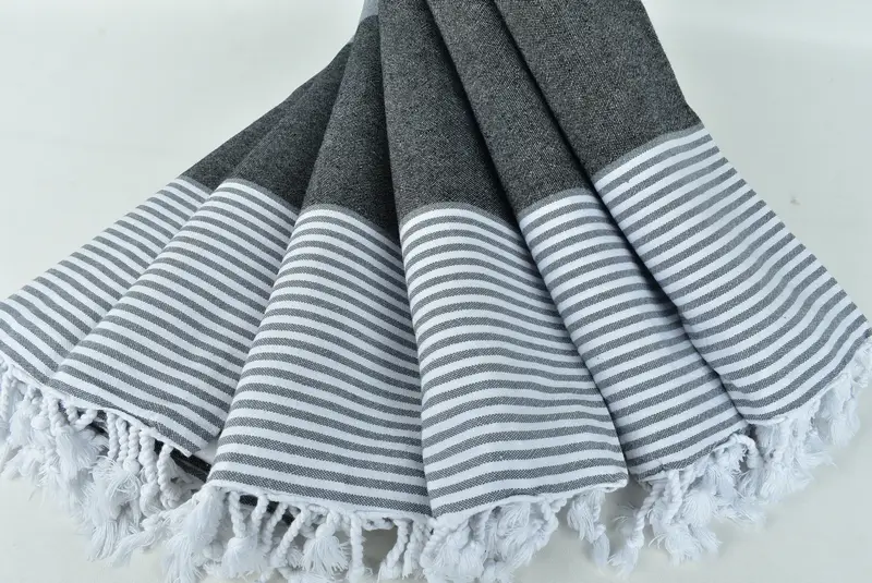 Organic Beach Towel, Beach towel, Organic Turkish towel, Best Friend Christmas Gift, Travel Towel, Personalized Towel, 70x40 Cotton Striped Towel - 4