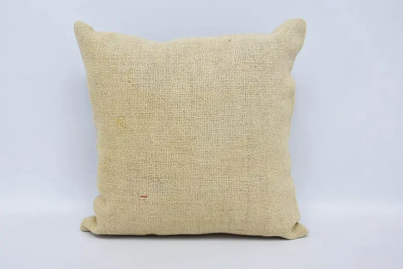 Pillow Case, Turkish Kilim Pillow, Kilim Pillow Cover, 16x16 Beige Pillow, Tribal Cushion Cover, Cozy Throw Cushion Cover, Pillow for Couch - 1