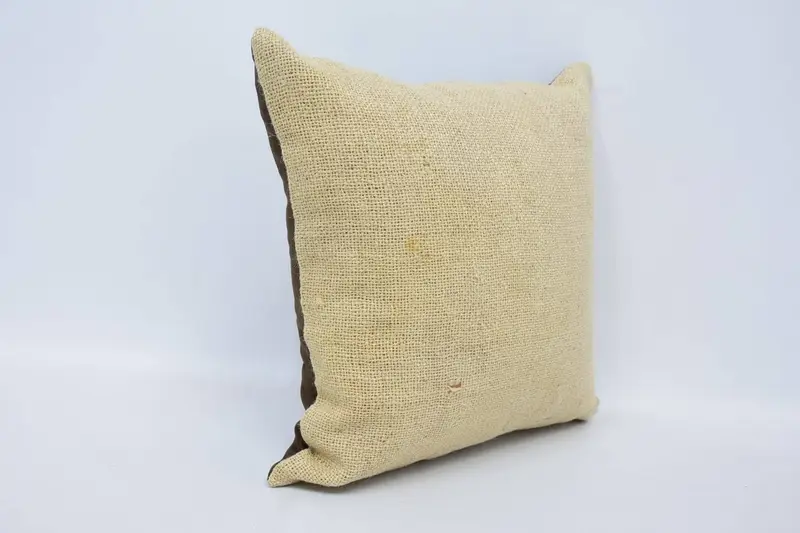 Pillow Case, Turkish Kilim Pillow, Kilim Pillow Cover, 16x16 Beige Pillow, Tribal Cushion Cover, Cozy Throw Cushion Cover, Pillow for Couch - 3