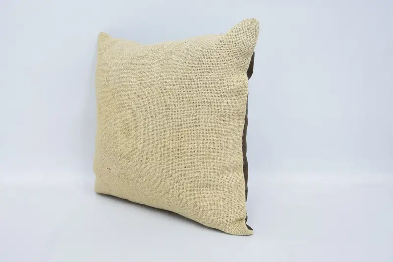Pillow Case, Turkish Kilim Pillow, Kilim Pillow Cover, 16x16 Beige Pillow, Tribal Cushion Cover, Cozy Throw Cushion Cover, Pillow for Couch - 4