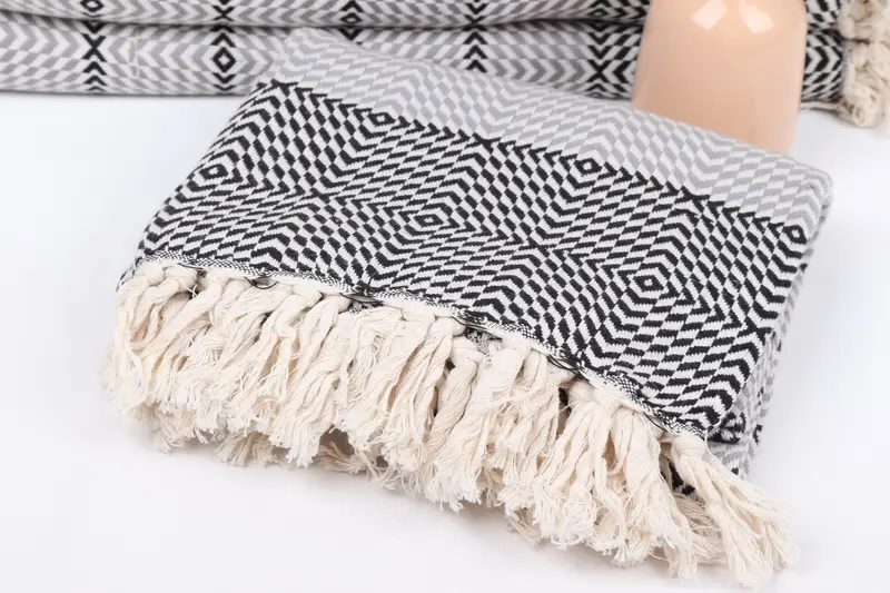 Luxury Turkish beach towel with fringe, Personalized Gift, Valentines Gift, 80x40 Cotton Diamond Towel, Spa Towel, Handmade Gift, Custom Towel - 9