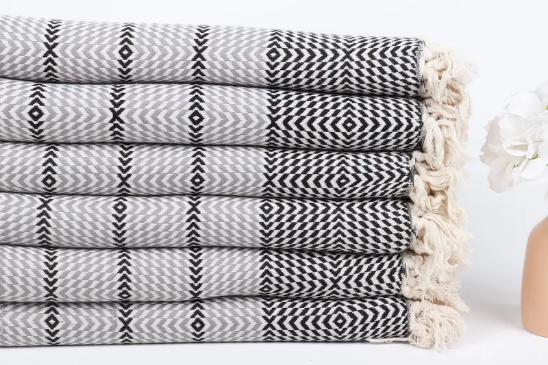 Luxury Turkish beach towel with fringe, Personalized Gift, Valentines Gift, 80x40 Cotton Diamond Towel, Spa Towel, Handmade Gift, Custom Towel - 5