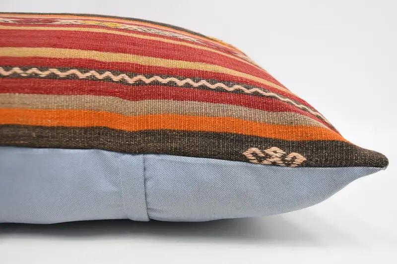 Cushion, Throw Kilim Pillow, Bohemian Cushion Pillow, Neutral Pillow, 28x28 Red Pillow Cover, Home Decor Pillow, Ethnical Kilim Rug Pillow - 5