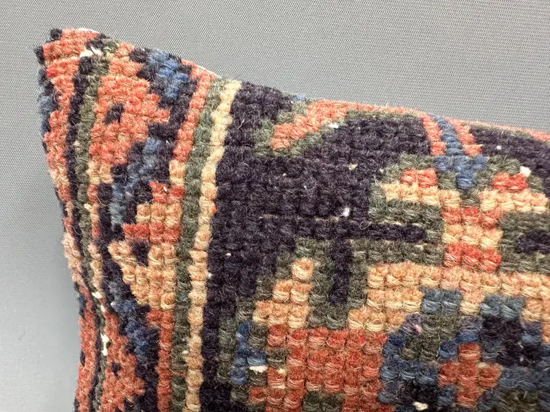 Vintage Throw Pillow Sham, Turkish Kilim Pillow, Kilim Pillow, Pillow Sham, 8x16 Blue Pillow Case, Authentic Pillow, Interior Designer Pillow - 5