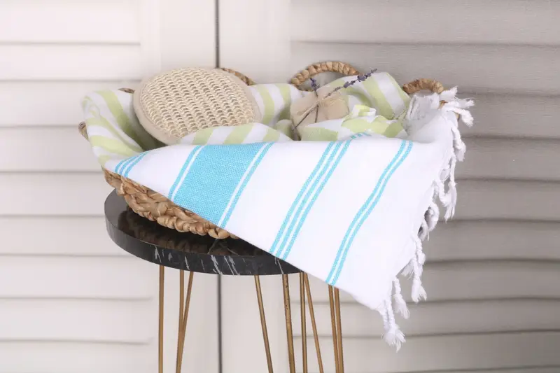 Fouta towel, 70x40 Cotton Striped Towel, Turkish Towel Personalized, Personalized Towel, Beach Size Towel, Travel towel, Gift For Boyfriend - 2