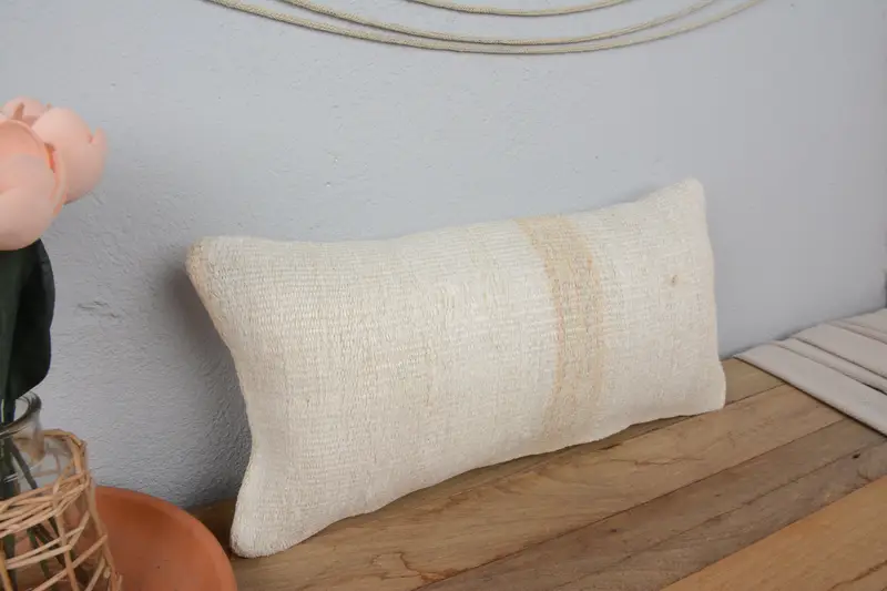 Pillow for Couch, Vintage Kilim Throw Pillow, Turkish Kilim Pillow, Pillow, Ottoman Cushion Cover, 10x20 White Pillow Case, Tribal Cushion Case - 1