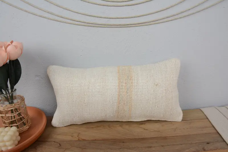 Pillow for Couch, Vintage Kilim Throw Pillow, Turkish Kilim Pillow, Pillow, Ottoman Cushion Cover, 10x20 White Pillow Case, Tribal Cushion Case - 2