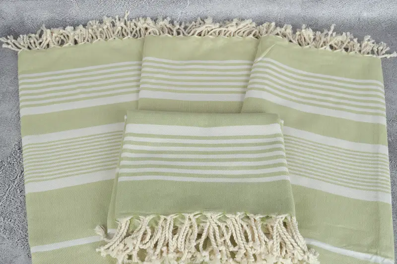 Organic towel, Sand-resistant towel, 68x38 Cotton Striped Towel, Large Turkish Towel, Scarf Towel, Bridesmaid Gifts Personalized, Family Gift Basket - 4