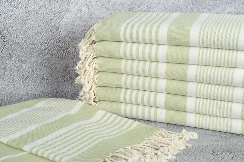 Organic towel, Sand-resistant towel, 68x38 Cotton Striped Towel, Large Turkish Towel, Scarf Towel, Bridesmaid Gifts Personalized, Family Gift Basket - 2