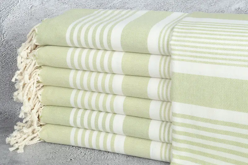 Organic towel, Sand-resistant towel, 68x38 Cotton Striped Towel, Large Turkish Towel, Scarf Towel, Bridesmaid Gifts Personalized, Family Gift Basket - 1