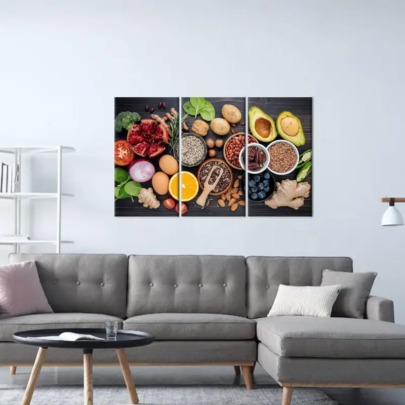 Meyve Tuval Sanatı, Sebzeler Duvar Sanatı, Spice Sanat, Mutfak Sanatı Dekoru, Yemek Tuval, Şef Hediyesi, Yemek Odası Sanatı, Modern Duvar Sanatı - 3