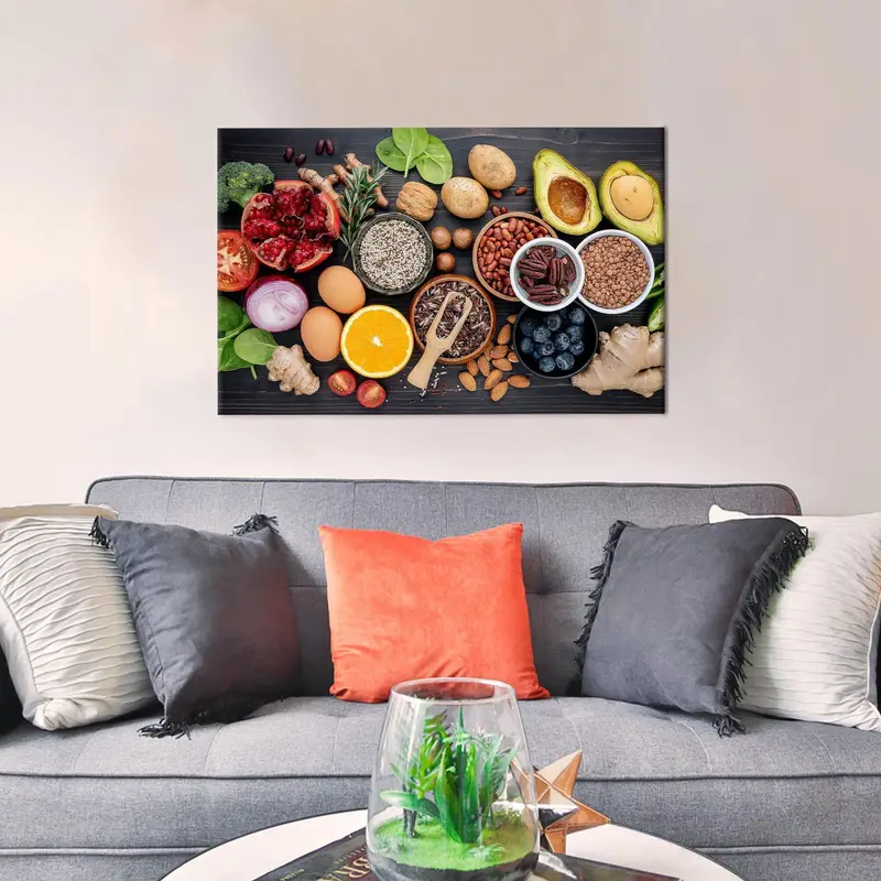 Meyve Tuval Sanatı, Sebzeler Duvar Sanatı, Spice Sanat, Mutfak Sanatı Dekoru, Yemek Tuval, Şef Hediyesi, Yemek Odası Sanatı, Modern Duvar Sanatı - 1