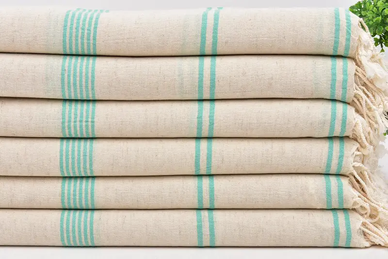80x36 Cotton Striped Towel, Turkish beach towel, Wedding Gift For Bride, Lightweight Turkish towel, Bachelorette Gifts, Turkish Bath Towel Set - 3