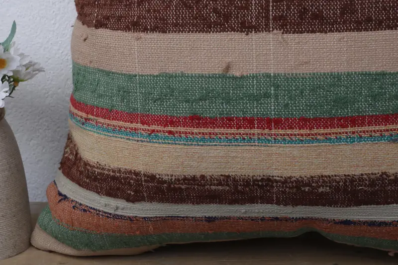 Interior Designer Pillow, Pillow for Couch, Neutral Throw Pillow Case, 20x20 White Pillow Sham, Ethnical Kilim Rug Pillow, Cushion Case - 3