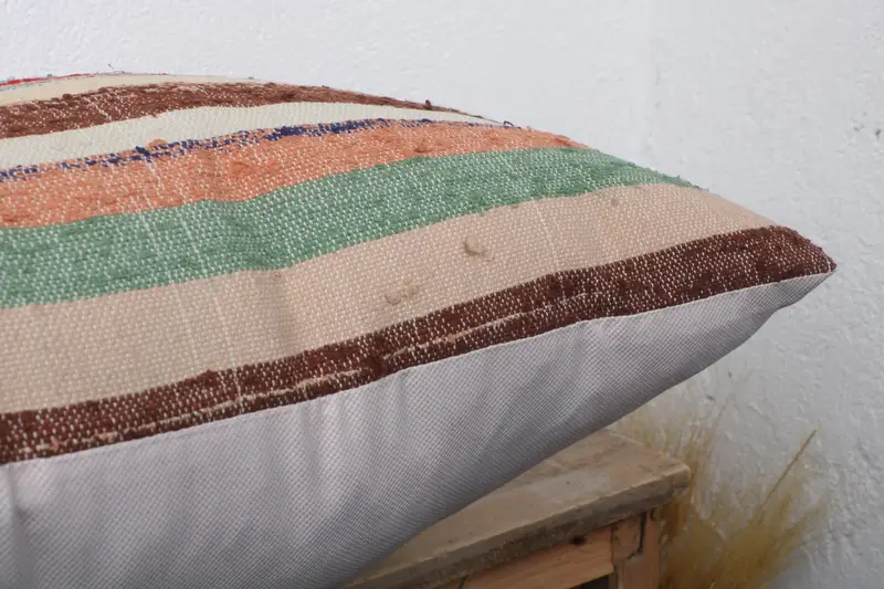 Interior Designer Pillow, Pillow for Couch, Neutral Throw Pillow Case, 20x20 White Pillow Sham, Ethnical Kilim Rug Pillow, Cushion Case - 6