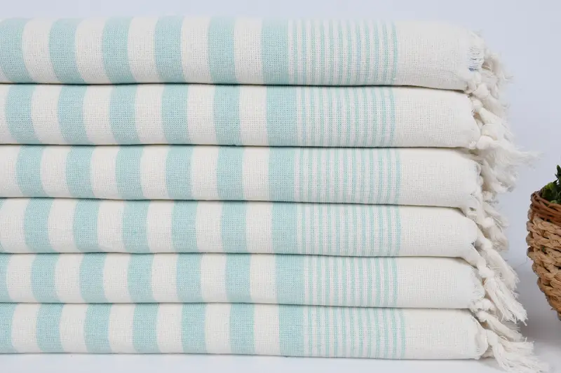 Embroidery Towel, Turkish Tea Towel, House Warming Gift, Housewarming Gift, Bridesmaid Gifts, 36x18 Cotton Striped Terry Towel, Small Bath Towels - 2