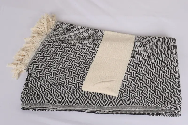 Throw Blanket, 96x80 Cotton Diamond Towel, Gift For The Home Decor, Bachelorette Favor, Wedding Hand Made Gift, Turkish Blanket, Bridal Shower Gift - 6