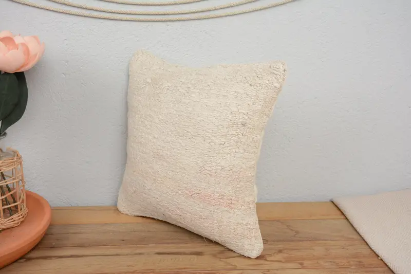12x12 White Cushion Cover, Boho Chic Cushion Cover, Armchair Cushion Cover, Boho Pillow, Retro Pillow Sham, Gift Pillow, Turkish Pillow, Pillow Sham - 4