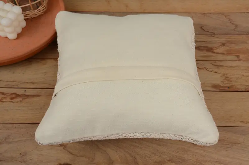 12x12 White Cushion Cover, Boho Chic Cushion Cover, Armchair Cushion Cover, Boho Pillow, Retro Pillow Sham, Gift Pillow, Turkish Pillow, Pillow Sham - 6