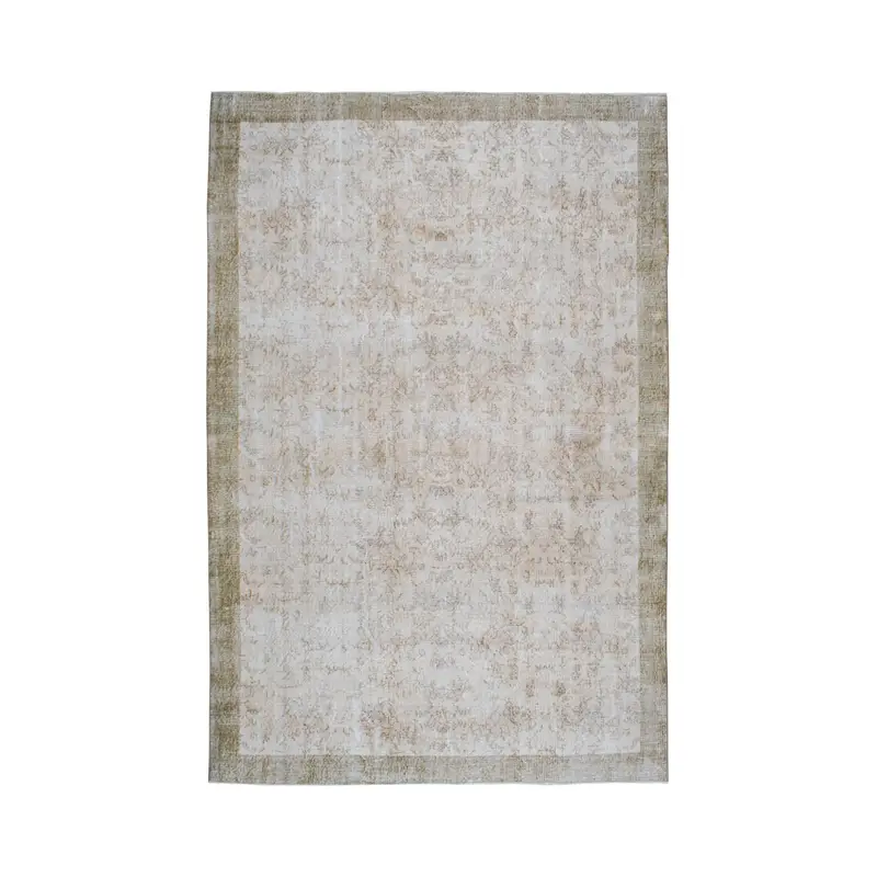 Turkish Vintage Rug 7.1x10.6 ft (215x322 cm), Oushak White Moroccan Rug - 1