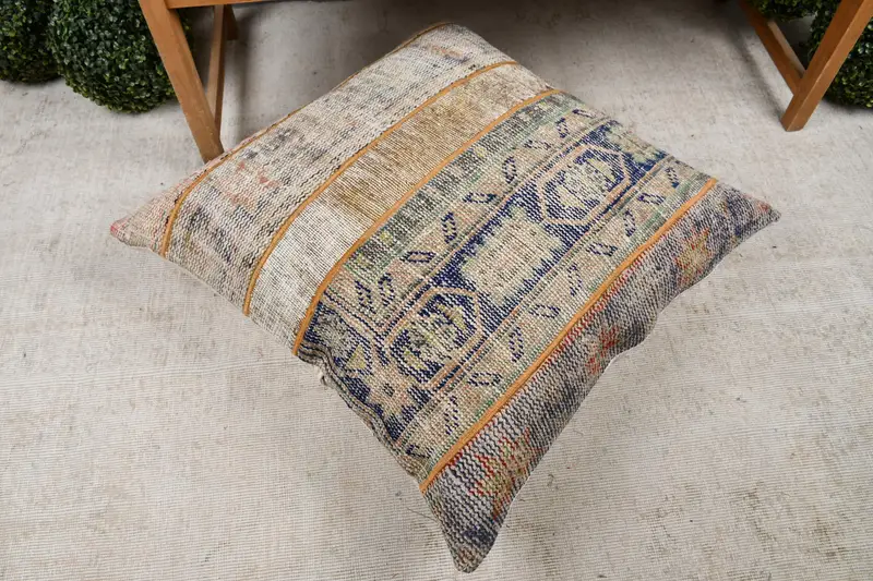 Kilim Pillow, Pet Cushion Case, Colorful Pillow, Pillow Cover, 32x32 Blue Pillow Cover, Kilim Pillow Cover, Throw Kilim Pillow, Car Pillow Case - 8