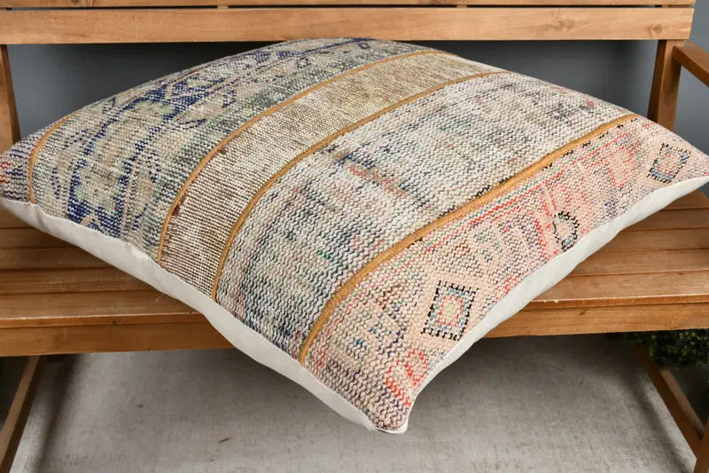 Kilim Pillow, Pet Cushion Case, Colorful Pillow, Pillow Cover, 32x32 Blue Pillow Cover, Kilim Pillow Cover, Throw Kilim Pillow, Car Pillow Case - 2