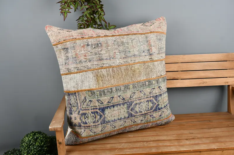 Kilim Pillow, Pet Cushion Case, Colorful Pillow, Pillow Cover, 32x32 Blue Pillow Cover, Kilim Pillow Cover, Throw Kilim Pillow, Car Pillow Case - 1
