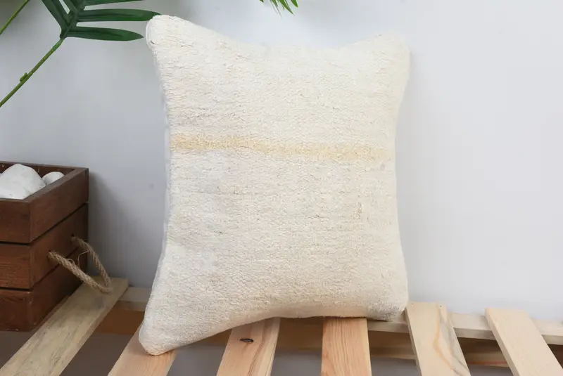 Kilim Pillow Cover, Floor Pillow Cover, Kilim Cushion Sham, Pillow Cover, 12x12 White Pillow Case, Anatolian Pillow Case, Kilim Pillow - 4