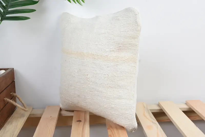 Kilim Pillow Cover, Floor Pillow Cover, Kilim Cushion Sham, Pillow Cover, 12x12 White Pillow Case, Anatolian Pillow Case, Kilim Pillow - 5