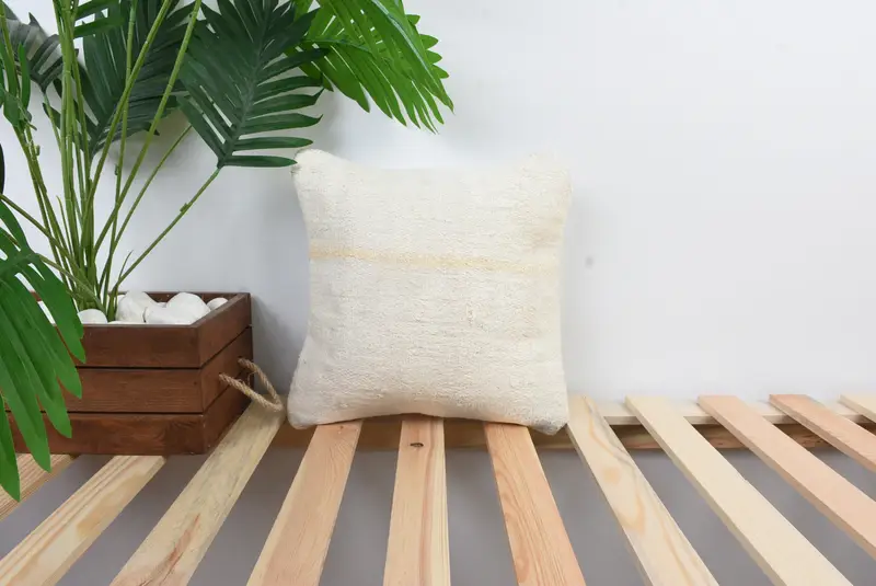 Kilim Pillow Cover, Floor Pillow Cover, Kilim Cushion Sham, Pillow Cover, 12x12 White Pillow Case, Anatolian Pillow Case, Kilim Pillow - 1