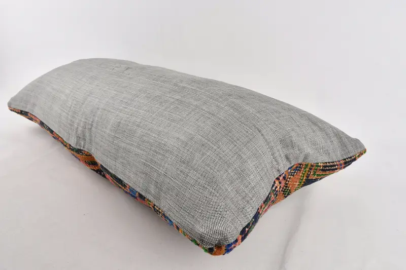 16x36 Blue Pillow Sham, Art Deco Cushion Case, Home Decor Pillow, Boho Pillow Sham Cover, Vintage Kilim Pillow, Cushion Cover, Pet Pillow Case - 7