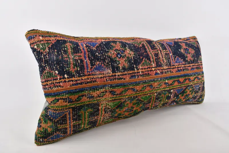 16x36 Blue Pillow Sham, Art Deco Cushion Case, Home Decor Pillow, Boho Pillow Sham Cover, Vintage Kilim Pillow, Cushion Cover, Pet Pillow Case - 3