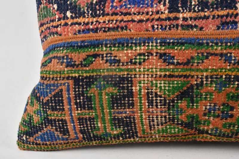 16x36 Blue Pillow Sham, Art Deco Cushion Case, Home Decor Pillow, Boho Pillow Sham Cover, Vintage Kilim Pillow, Cushion Cover, Pet Pillow Case - 2