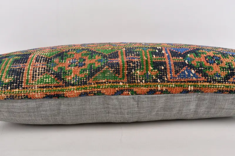 16x36 Blue Pillow Sham, Art Deco Cushion Case, Home Decor Pillow, Boho Pillow Sham Cover, Vintage Kilim Pillow, Cushion Cover, Pet Pillow Case - 5