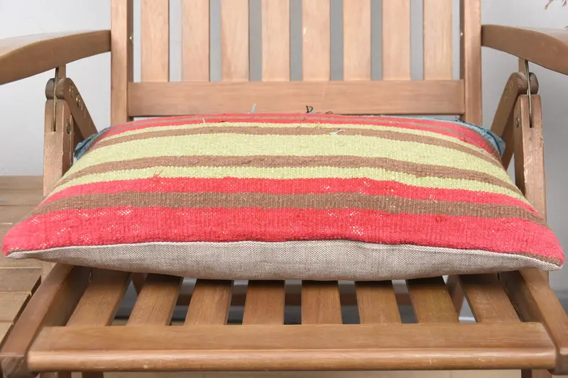 Turkish Kilim Pillow, Oriental Cushion Cover, Cushion Cover, Meditation Cushion Case, Antique Pillows, Vintage Pillow, 12x20 Pink Cushion Cover - 5