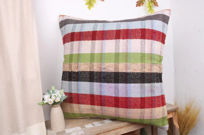 Vintage Pillow, 28x28 Red Pillow Sham, Pillow Cover, Kilim Pillow Cover, Nautical Throw Pillow, Turkish Kilim Pillow, Pastel Pillow Case - 4
