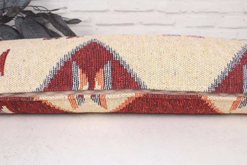 Handmade Kilim Cushion, Gift Pillow, Pillow Cover, Sofa Bolster Cushion Case, 12x36 Beige Pillow Cover, Vintage Kilim Pillow, Knitted Pillow Cover - 5