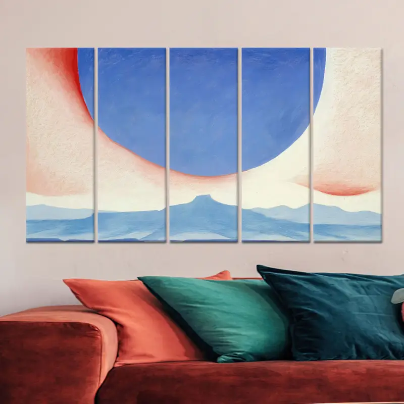 モダンな抽象的な青い風景キャンバスプリント - エレガントなウォールアート
