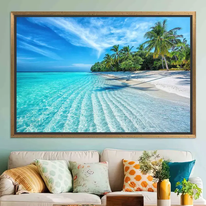 Tropische Meereslandschafts-Leinwand: Kunstdruck mit Meerblick