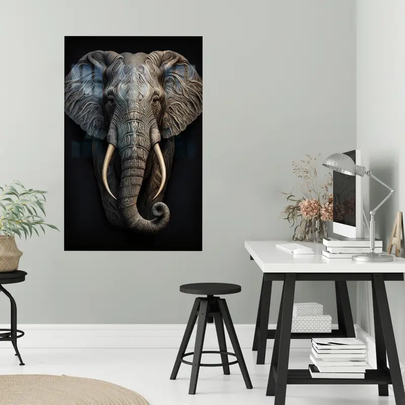 Vidrio impreso negro moderno para decoración de loft y cueva de hombre