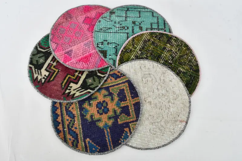 Mantel individual bohemio rosa y verde, mantel individual festivo y elegante