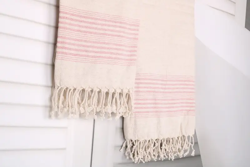 Girl Trip Party Favor, Sand-Resistant Peshtemal, Fouta towel, Valentines Day Gift, Custom Towel, 68x40 Linen Striped Towel, Bachelorette Party Gift - 8